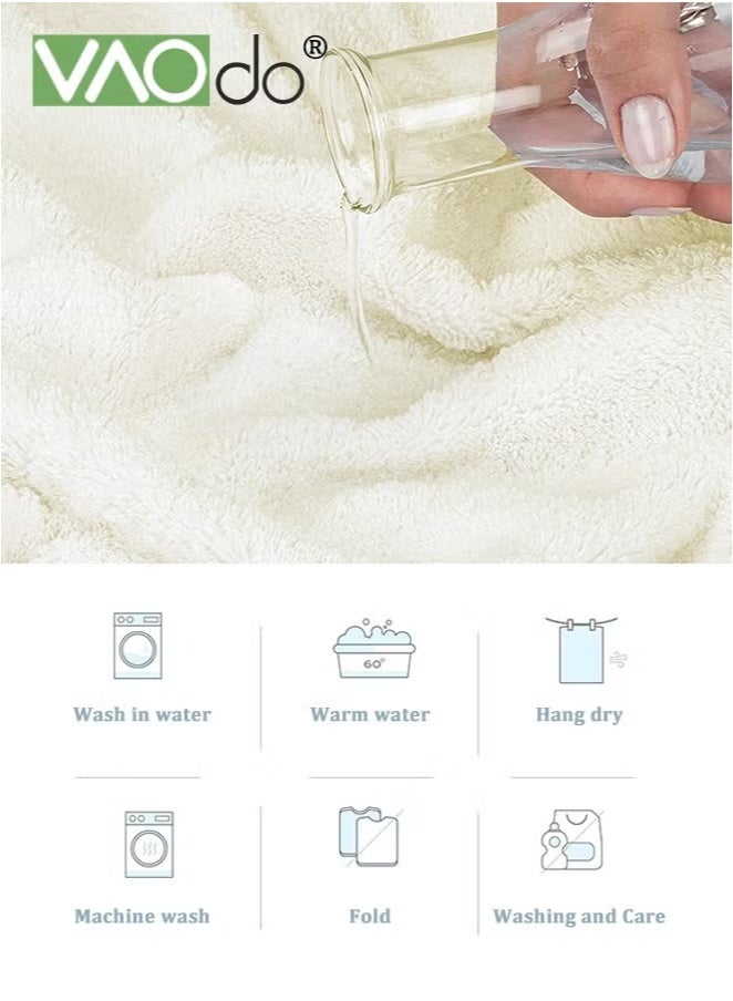 VAOdo 5PCS 100% Cotton Premium Washcloths, Ultra Absorbency Super Soft and Quick Dry Suitable for Bathroom Gym Spa and Hotel 34*73CM White - Image 4