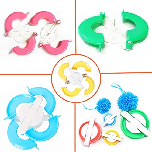 RRigo Pom Pom Maker, 7PCS Pompom Maker Tool Set for Fluff Ball Weave DIY Wool Yarn Knitting Craft Project for Kids and Adult - Image 4
