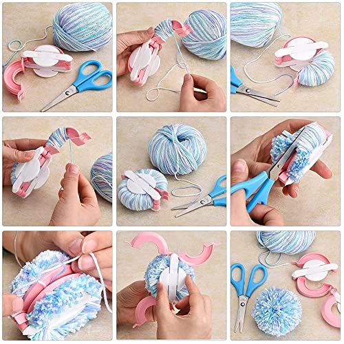 RRigo Pom Pom Maker, 7PCS Pompom Maker Tool Set for Fluff Ball Weave DIY Wool Yarn Knitting Craft Project for Kids and Adult - Image 3