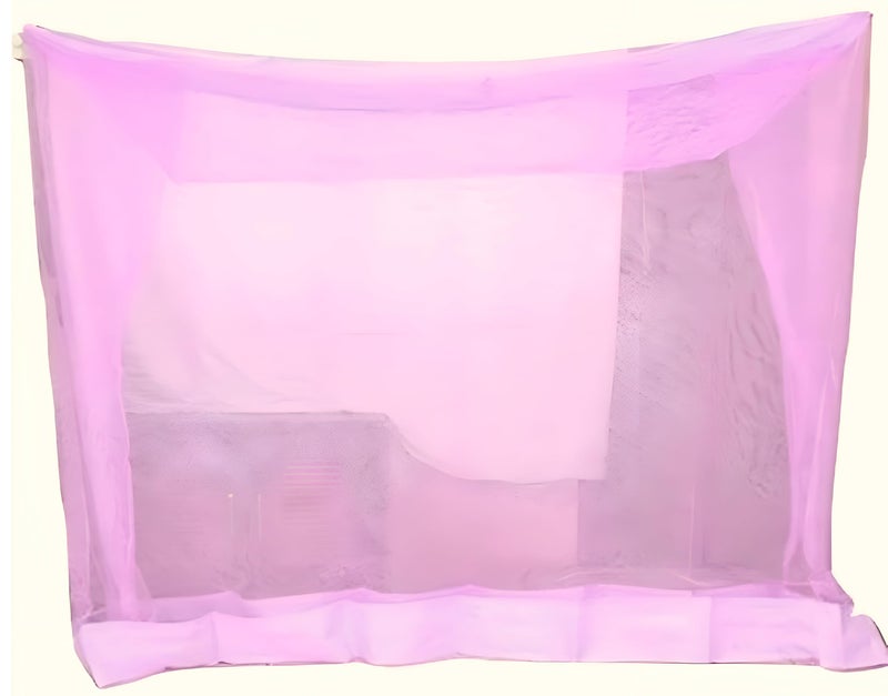 Ans Large Family Size King XXL Mosquito Net – 6.5x10 Ft Pink Nylon Net for Double Bed – Foldable, Portable & Insect Protection Free Air Flow Height 5 Ft - Image 1