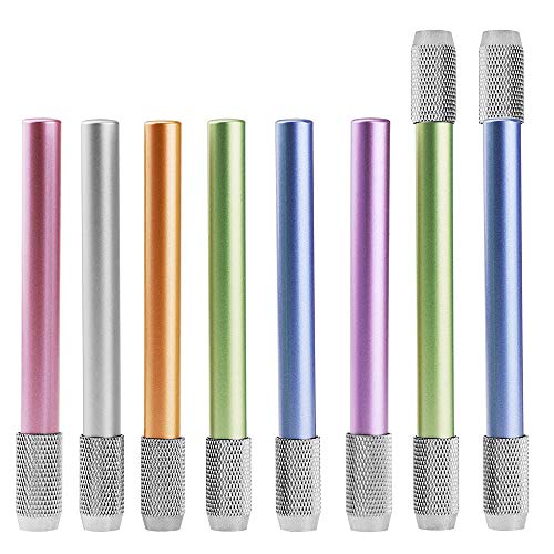 FineGood 8 pcs Pencil Extenders, FineGood One Head & Dual Head Metal Handle Pen Holder Lengthener, School Office Supplies Art Writing Tool - Image 1