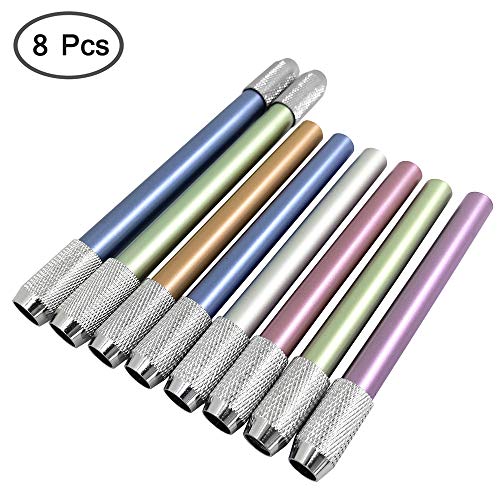 FineGood 8 pcs Pencil Extenders, FineGood One Head & Dual Head Metal Handle Pen Holder Lengthener, School Office Supplies Art Writing Tool - Image 2