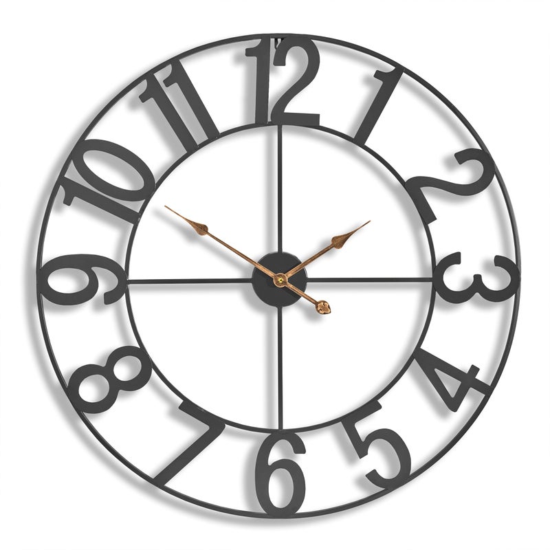 Sorbus Large Wall Clock for Living Room Decor - Wall Clock for Kitchen - 32 inch Big Wall Clock Decorative - Metal Wall Art - Analog Large Clock for Bedroom, Home, Kitchen, Office, Wall Decor (Black) - Image 1