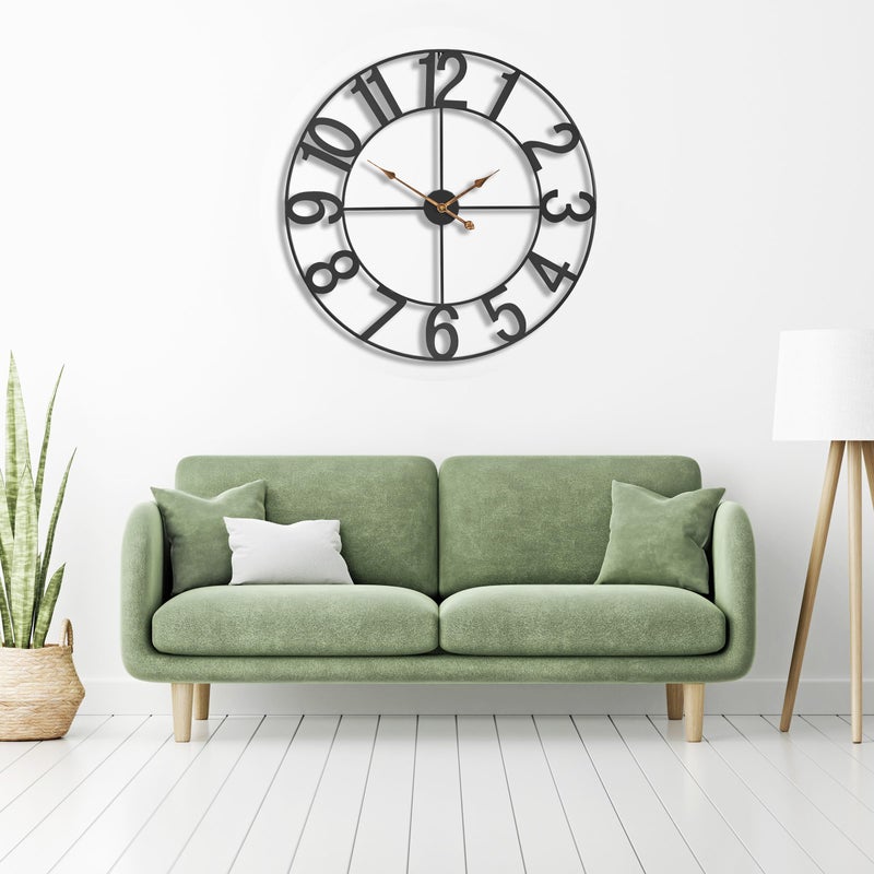Sorbus Large Wall Clock for Living Room Decor - Wall Clock for Kitchen - 32 inch Big Wall Clock Decorative - Metal Wall Art - Analog Large Clock for Bedroom, Home, Kitchen, Office, Wall Decor (Black) - Image 5
