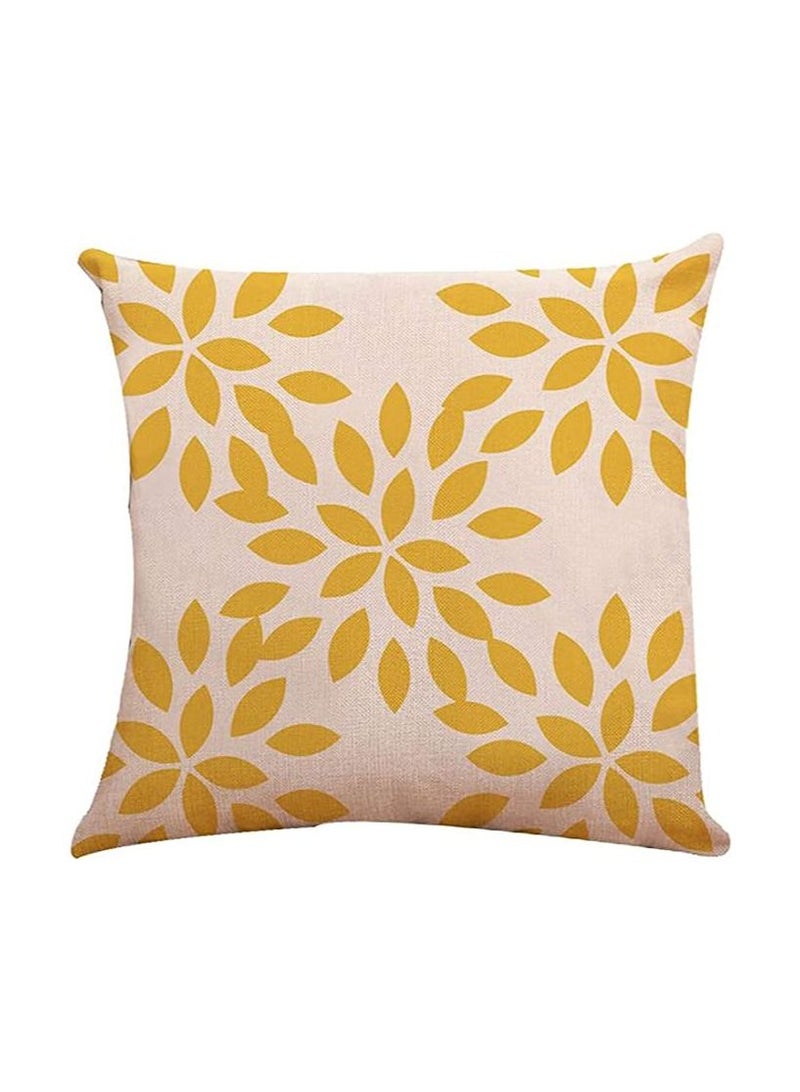 NIBEMINENT أغطية وسائد رمي مجموعة من 4، أقمشة لينة حديثة لتزيين الأرائك 45x45 سم (أصفر) - Image 3