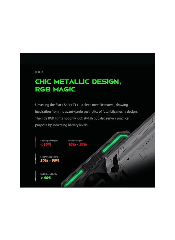 Black Shark T11 Wireless Bluetooth Earbuds with Active Noise Canceling, Bluetooth 5.3, 30 Hour Battery Life, RGB Lighting Effects (Gray)