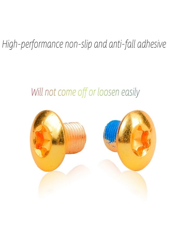 NELboNs 12 PCS Bolts for Bicycle Disc Brake Rotor Bolts For MTB Mountain Bike 6-Bolt Brake Disc Rotor T25 Alloy Steel Hex Screws,Gold - Image 2