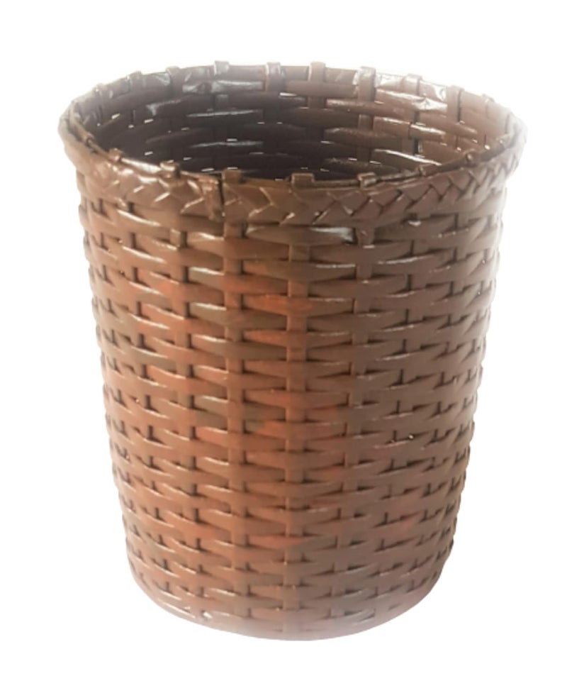 Sonas Creation Sonas Creation Paperus Small 8 Inch Tall 5 Liter Dark Brown Opentop Dustbin for Bedroom Waste Paper Basket Trash Can Ecofriendly Handmade of Paper Ropes  - Image 1
