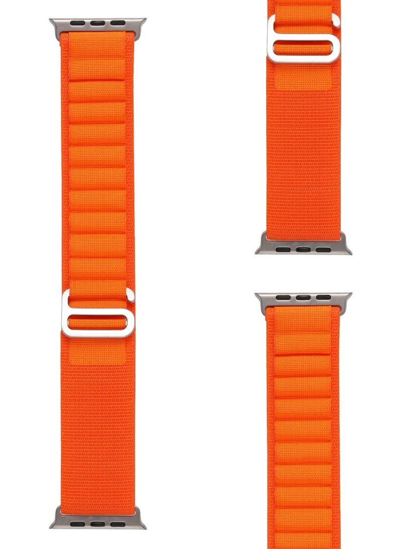 Spigen AMPO2465 Watch Band - Compatible with 42/44/45/49mm Smartwatches - G-style Buckle & High-Quality Nylon-ORANGE - Image 2