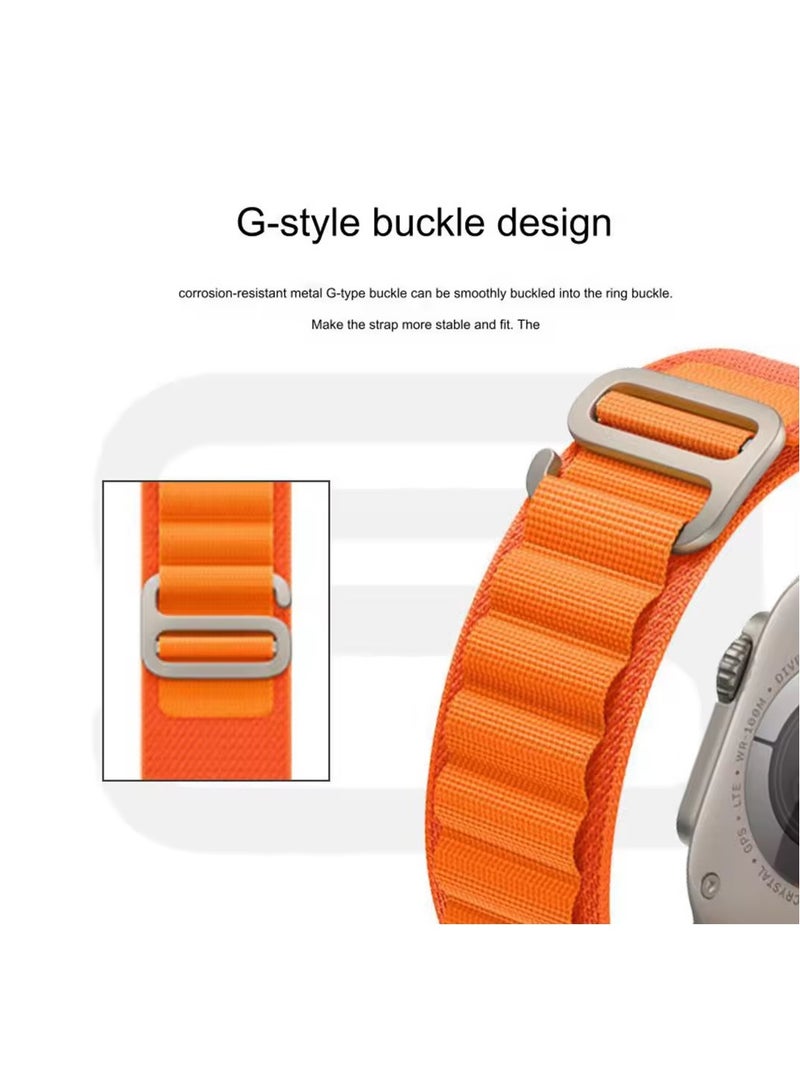 Spigen AMPO2465 Watch Band - Compatible with 42/44/45/49mm Smartwatches - G-style Buckle & High-Quality Nylon-ORANGE - Image 5