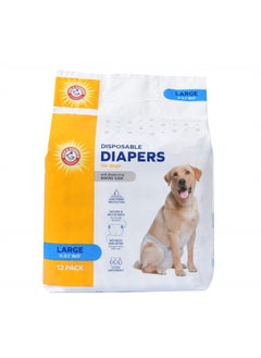 Arm & Hammer for Pets Female Dog Diapers, Size Large, 12 Count | Ultra-Absorbent, Adjustable Girl Dog Diapers with Leak-Proof Protection and Wetness Indicator  - Image 1