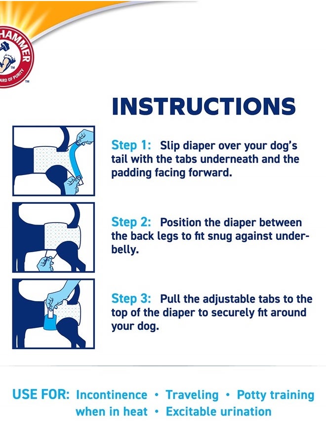 Arm & Hammer - for Pets Female Dog Diapers, Size Large, 12 Count | Ultra-Absorbent, Adjustable Girl Dog Diapers with Leak-Proof Protection and Wetness Indicator - Image 1