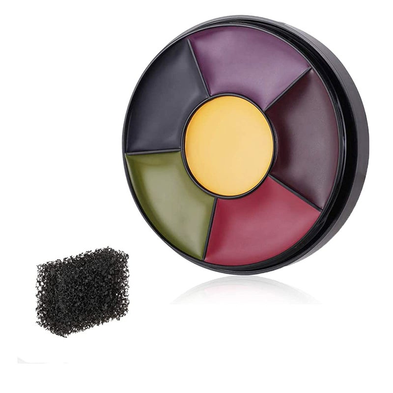 Go Ho Go Ho 6 Colors Bruise Makeup Set for SFXBruises Wheel for Body Oil Paint Theatrical Halloween FevstivalFace Paint Makeup Materials for Special Effects with Sponges