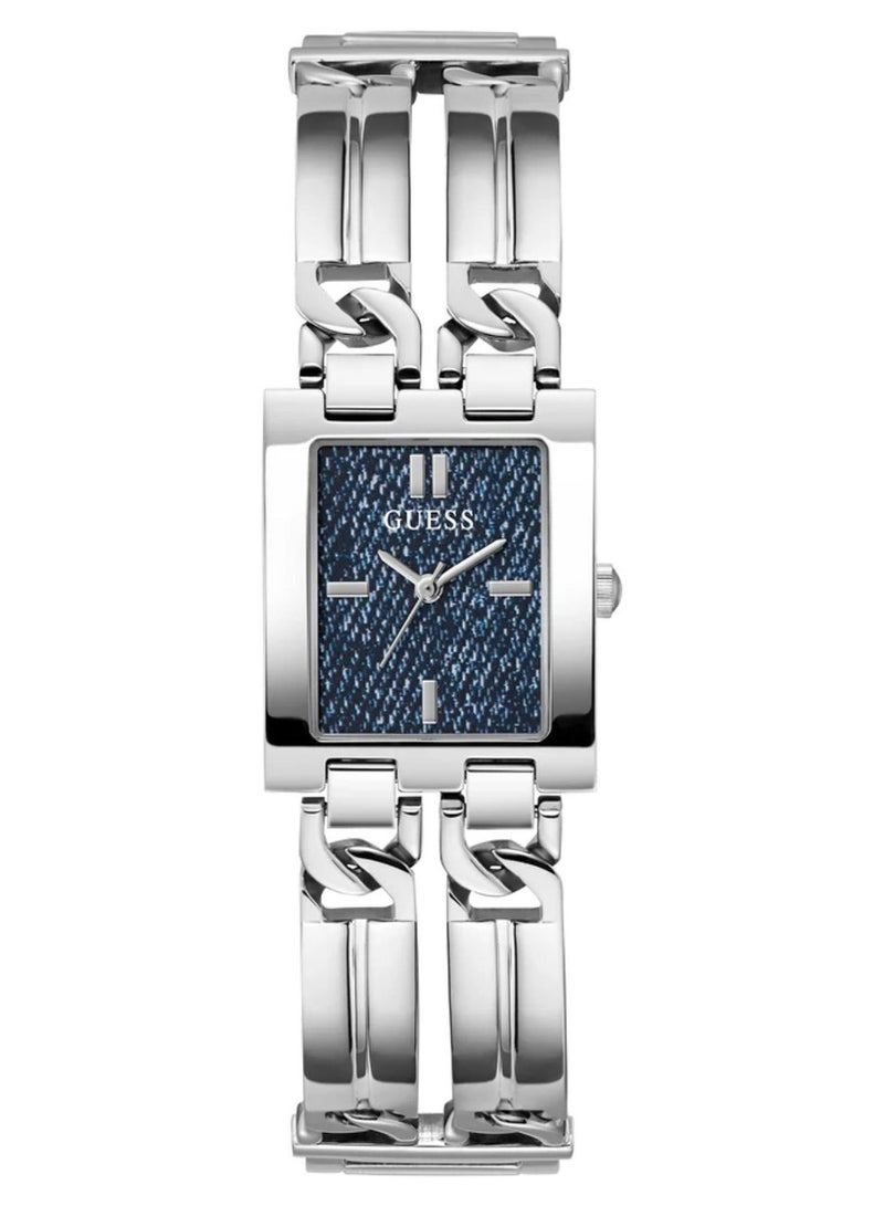 GUESS ساعة نسائية أنالوج كوارتز بلون فضي من الفولاذ المقاوم للصدأ GW0807L1 - 24 مم - فضي - Image 1