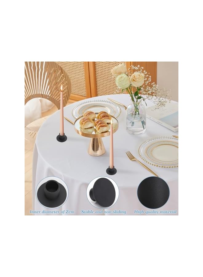 The Bros Candle Holders, 4Pcs Retro Black Iron Candle Holders, Taper Candlestick, Holders Decorative, Candle Sticks Set, Vintage Round Candle Holder for Party Wedding Valentine's Day Decoration - Image 2