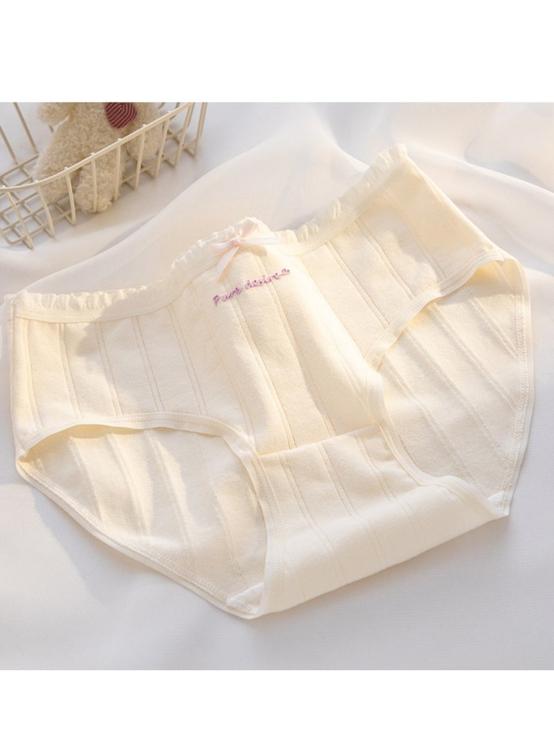 مجموعة من 5 ملابس داخلية قطنية أنيقة بخصر متوسط، ملابس داخلية مريحة وجيدة التهوية للفتيات - Image 4