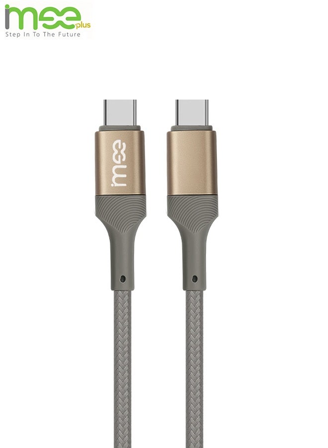 آیمی كابل توصيل الطاقة IMEE Plus IM-DC104 من النوع C إلى النوع C بطول 1.2 متر، وشحن فائق السرعة بقوة 60 وات ونقل بيانات بسرعة 480 ميجابت في الثانية، وتقنية الشريحة الذكية، وسلك مضفر من النايلون عالي الكثافة، وموصلات من سبائك الألومنيوم المتينة. - Image 2