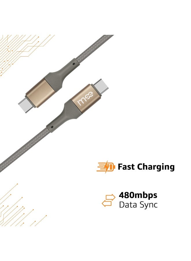 آیمی كابل توصيل الطاقة IMEE Plus IM-DC104 من النوع C إلى النوع C بطول 1.2 متر، وشحن فائق السرعة بقوة 60 وات ونقل بيانات بسرعة 480 ميجابت في الثانية، وتقنية الشريحة الذكية، وسلك مضفر من النايلون عالي الكثافة، وموصلات من سبائك الألومنيوم المتينة. - Image 3