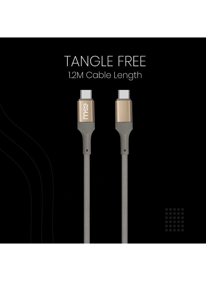 آیمی كابل توصيل الطاقة IMEE Plus IM-DC104 من النوع C إلى النوع C بطول 1.2 متر، وشحن فائق السرعة بقوة 60 وات ونقل بيانات بسرعة 480 ميجابت في الثانية، وتقنية الشريحة الذكية، وسلك مضفر من النايلون عالي الكثافة، وموصلات من سبائك الألومنيوم المتينة. - Image 5