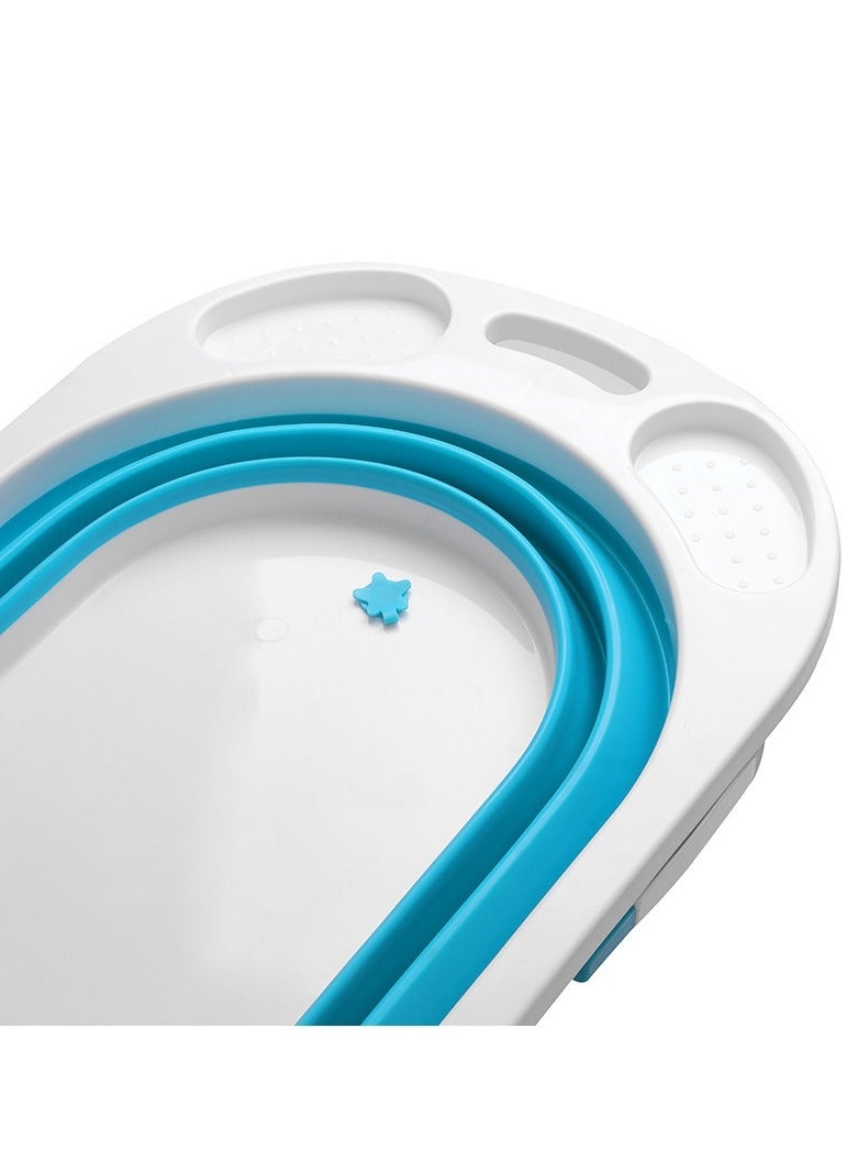 حوض استحمام سيليكون كبير للأطفال من عمر 0 إلى 6 سنوات مع سجادة قابلة للطي وغير قابلة للانزلاق - Image 2