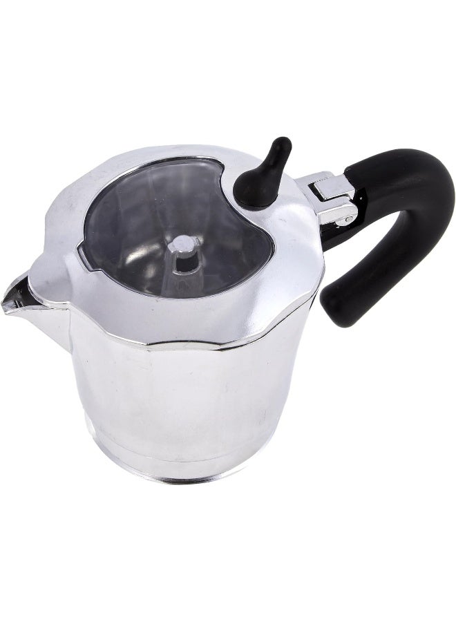 KitchenCraft World Of Flavours Italian Espresso Coffee Maker Six Cup With Clear Lid 303Ml, Sleeved, Silver - Image 5