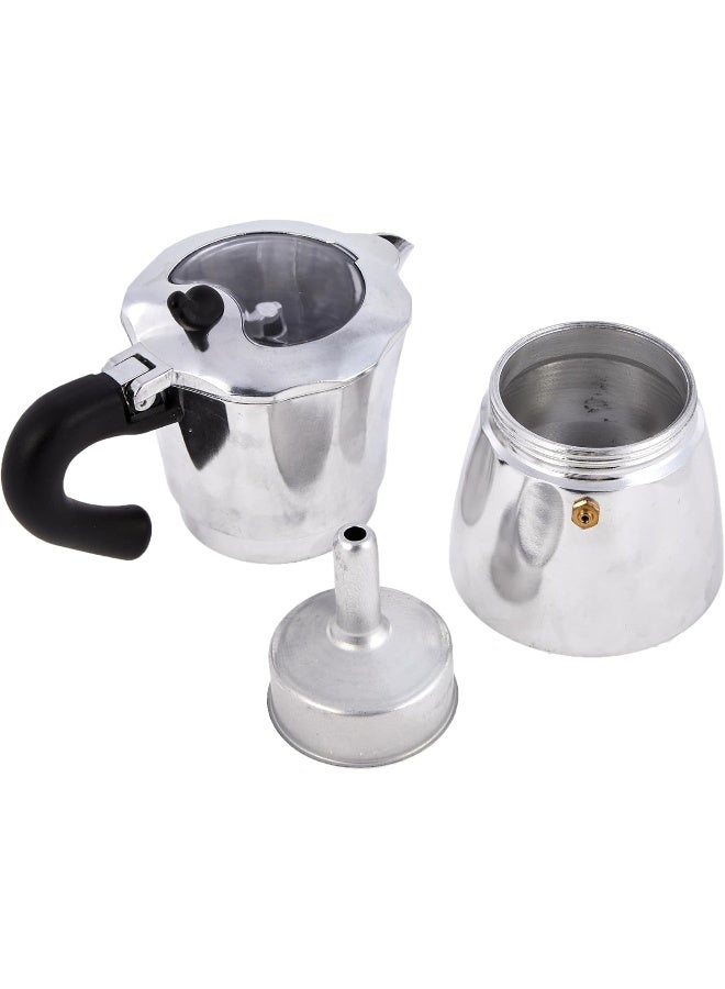 KitchenCraft World Of Flavours Italian Espresso Coffee Maker Six Cup With Clear Lid 303Ml, Sleeved, Silver - Image 4