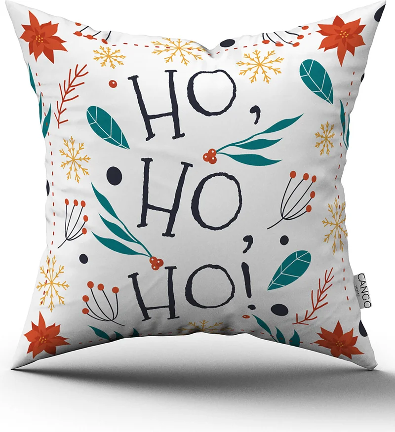 Cango Home Green Red New Year Themed Digital Printed Throw Pillow Cover CGH880