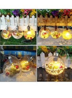 PAMEER 3 Pieces Christmas Tree Warm White LED Decoration Ball, Xmas Tree Ball Ornament, Shatterproof Large Hanging Balls Pendants, Xmas Ornament Party Home Decor, Battery Operated included.  - Image 4