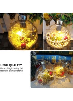 PAMEER 3 Pieces Christmas Tree Warm White LED Decoration Ball, Xmas Tree Ball Ornament, Shatterproof Large Hanging Balls Pendants, Xmas Ornament Party Home Decor, Battery Operated included.  - Image 5