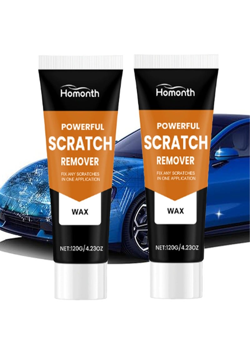 Homonth 2 Pieces Of Powerful Scratch Remover，Car Paint Scratch Repair Agent，Remover For Vehicle Paint Repair，Professional Scratch Removal，Suitable For Deep Scratches On Vehicles（120g+120g） - Image 1