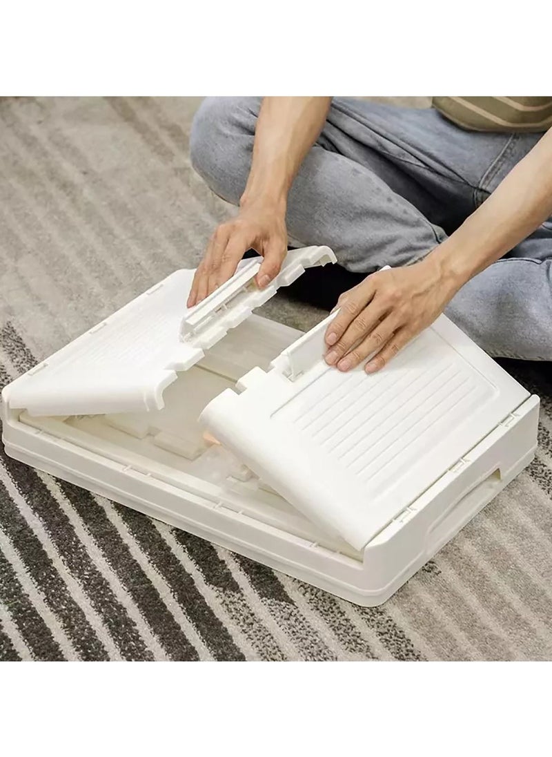 Blueland - 5Pcs Foldable Storage Box Extra Large Dual Opening Storage Organizer 52L Stackable Bins with Lids and Wheels for Clothes Snacks Toys  Books Collapsible Container for Home Office Outdoor Car - Image 1