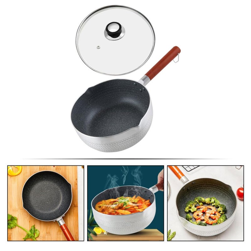 Multifunctional Non Stick Milk Pan With Lid 18cm Maifan Stone Coating Saucepan - Image 4