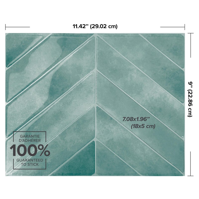 SMART TILES Peel and Stick Backsplash - 5 Sheets of 11.43" x 9" - 3D Adhesive Peel and Stick Tile Backsplash for Kitchen, Bathroom, Wall Tile - Image 3