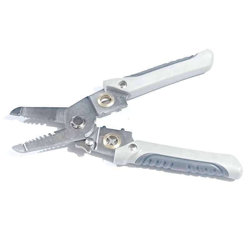 UPTODATETOOLS UPTODATETOOLS Special Wire Stripper for Electrician 6 in 1 Multifunction Wire Pliers Tool for Electric Cable Stripping Cutting Cable Stripper and Crimping Grey  - Image 5