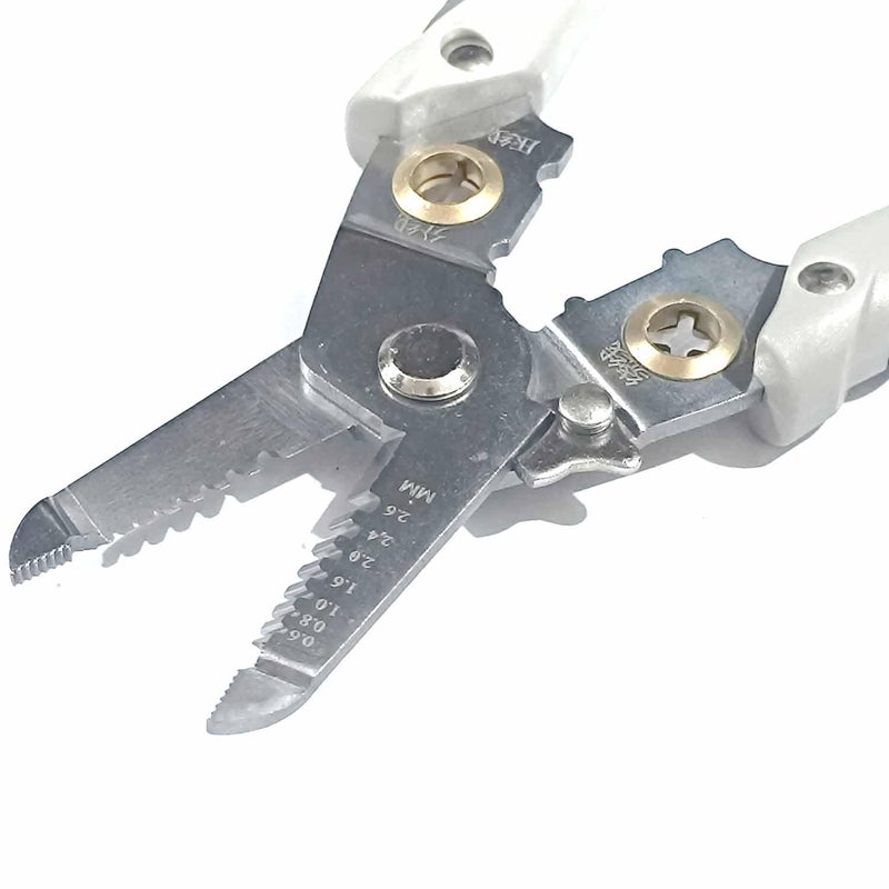 UPTODATETOOLS UPTODATETOOLS Special Wire Stripper for Electrician 6 in 1 Multifunction Wire Pliers Tool for Electric Cable Stripping Cutting Cable Stripper and Crimping Grey  - Image 2