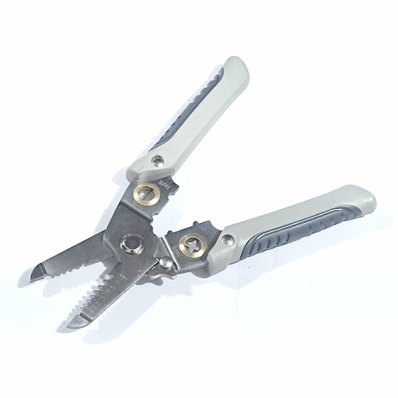 UPTODATETOOLS UPTODATETOOLS Special Wire Stripper for Electrician 6 in 1 Multifunction Wire Pliers Tool for Electric Cable Stripping Cutting Cable Stripper and Crimping Grey  - Image 4