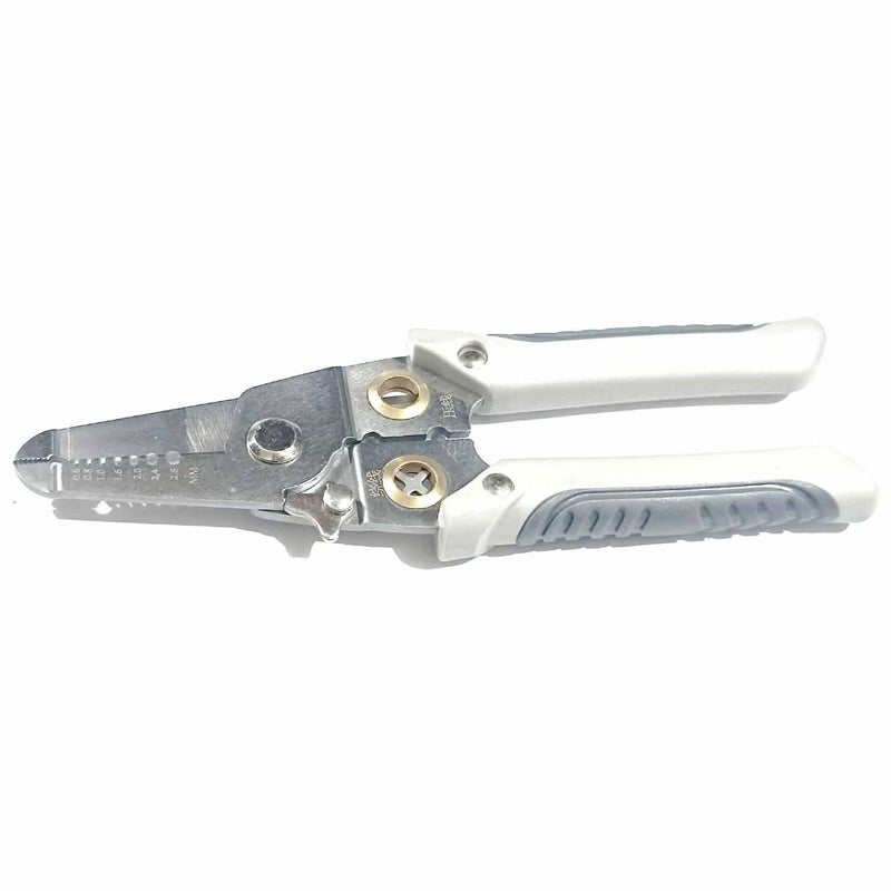 UPTODATETOOLS UPTODATETOOLS Special Wire Stripper for Electrician 6 in 1 Multifunction Wire Pliers Tool for Electric Cable Stripping Cutting Cable Stripper and Crimping Grey  - Image 3
