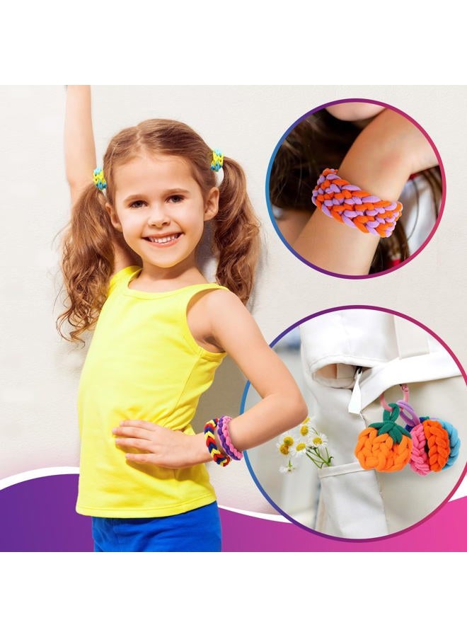 DDAI Bracelet Making Toys Refill Loops Elastic Cloth Band - Arts and Crafts Kit for Kids Weaving Loom Bracelets Kit 1000+ Colorful Fabric Loops - Birthday Gift for Girls Boys 6 7 8-12 Years Old - Image 3