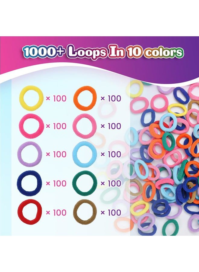 DDAI Bracelet Making Toys Refill Loops Elastic Cloth Band - Arts and Crafts Kit for Kids Weaving Loom Bracelets Kit 1000+ Colorful Fabric Loops - Birthday Gift for Girls Boys 6 7 8-12 Years Old - Image 4