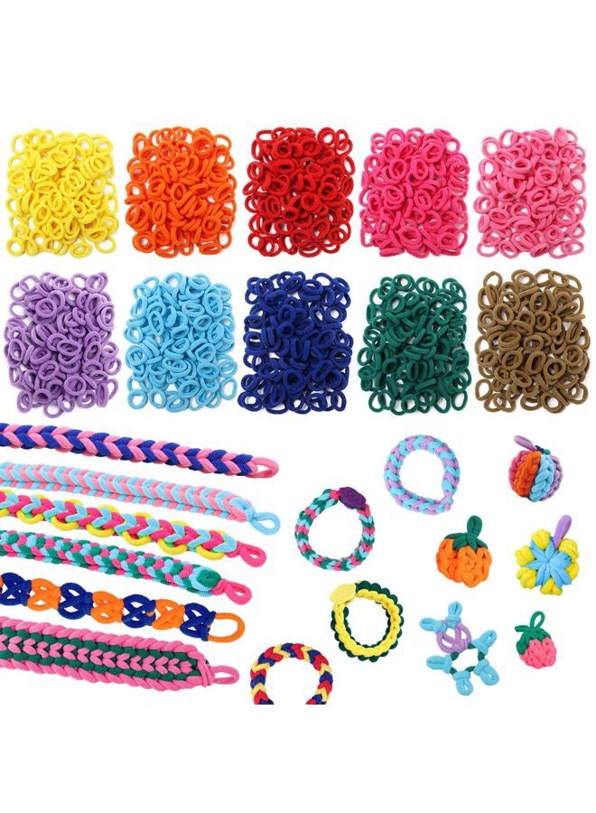 DDAI Bracelet Making Toys Refill Loops Elastic Cloth Band - Arts and Crafts Kit for Kids Weaving Loom Bracelets Kit 1000+ Colorful Fabric Loops - Birthday Gift for Girls Boys 6 7 8-12 Years Old - Image 1