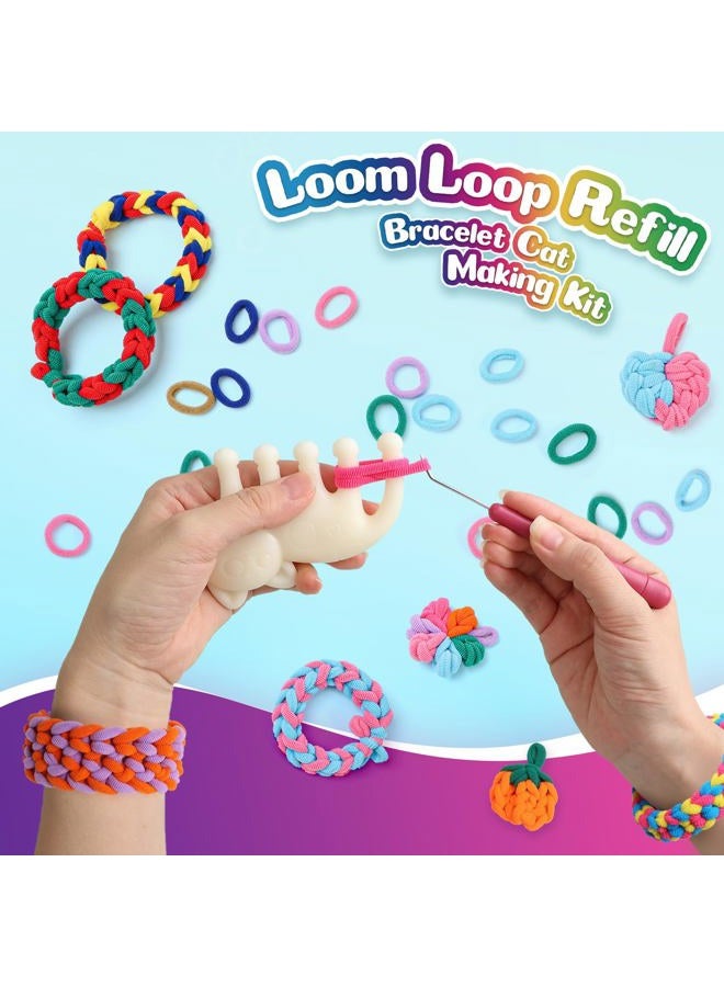 DDAI Bracelet Making Toys Refill Loops Elastic Cloth Band - Arts and Crafts Kit for Kids Weaving Loom Bracelets Kit 1000+ Colorful Fabric Loops - Birthday Gift for Girls Boys 6 7 8-12 Years Old - Image 2
