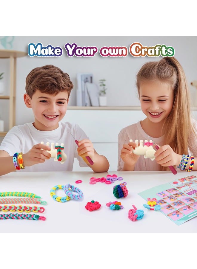 DDAI Bracelet Making Toys Refill Loops Elastic Cloth Band - Arts and Crafts Kit for Kids Weaving Loom Bracelets Kit 1000+ Colorful Fabric Loops - Birthday Gift for Girls Boys 6 7 8-12 Years Old - Image 5