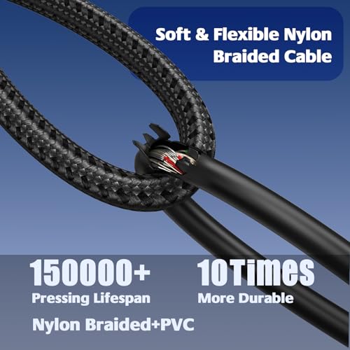 AuxLink XLR Male to 1/4, TRS to 6.35mm 2Packs Gold-Plated Connectors Nylon Braided, Quarter Inch to XLR Male Cable for Speakers, Mixers, Amplifiers - 10ft - Image 5