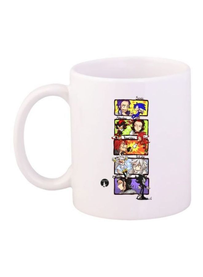 RKN Game Sonic Character Printed Mug White/Red/Purple - Image 1