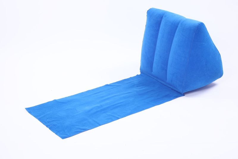 Inflatable Triangle Mat Royal Blue PVC Felting Material Durable & Soft - Easy To Inflate Versatile Seat Cushion Pillow Ground Cover for Beach Camping Outdoor Trips - Image 1