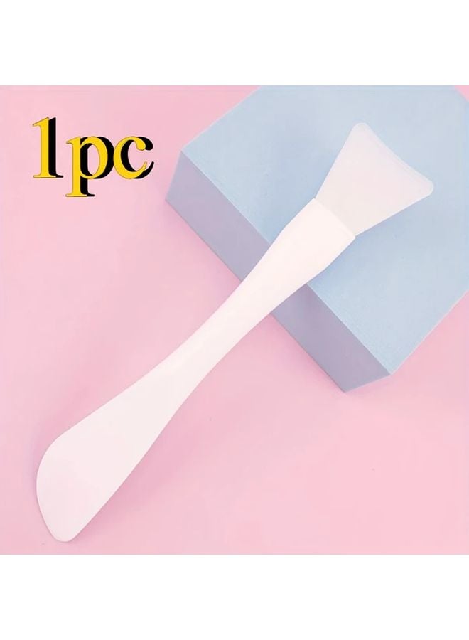 فرشاة قناع الوجه السيليكونية البيضاء مع مكشطة ذات استخدام مزدوج ورأس ناعم لأقنعة الطين DIY - Image 1