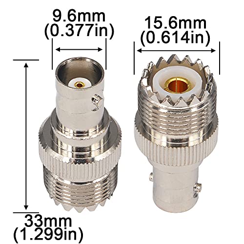 Boobrie 2-Pack BNC Female to UHF Female SO-239 BNC to UHF Jack Coax SO239 Connector for Antennas, Wireless LAN Devices, CCTV, Wi-Fi Radios External Antenna - Image 4