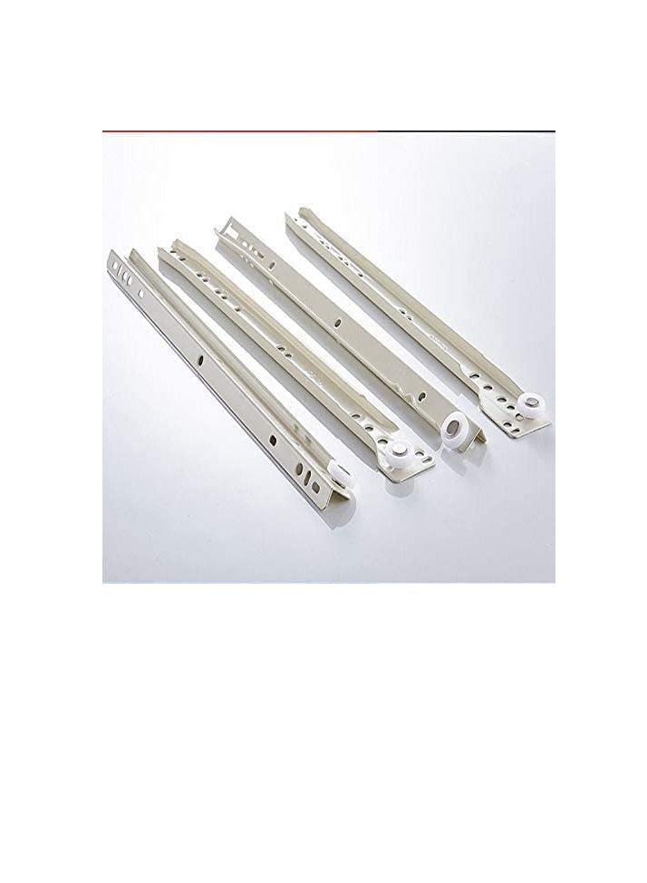 Robustline Roller Wheel Cabinet Drawer Keyboard Slide Glide Runner 2 Pairs (1.0mm Thickness), Heavy duty drawer slides (12") - Image 2