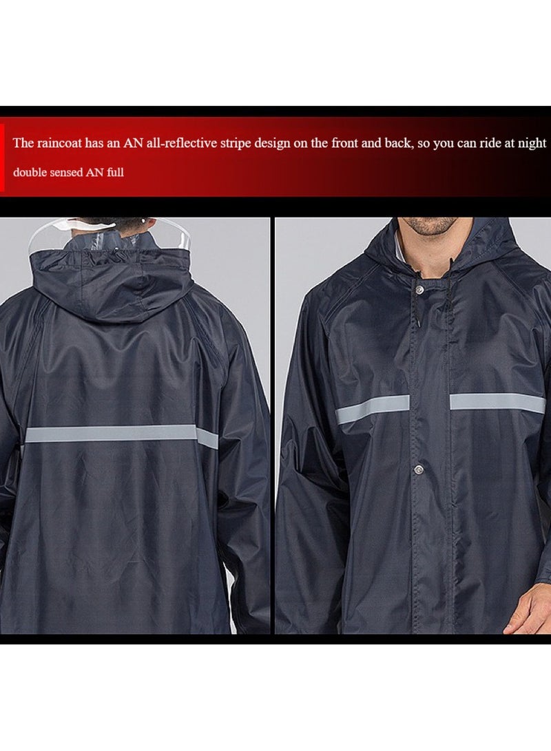 Mens Waterproof Raincoat,Breathable Raincoat,Reusable Outdoor Adult Raincoat,Durable Rain Gear,Lightweight Hooded Rain coat,Mens Classic Raincoat Suit,Fishing Raincoats,Raincoat Rain Pants Rain Shoes Set.XXL