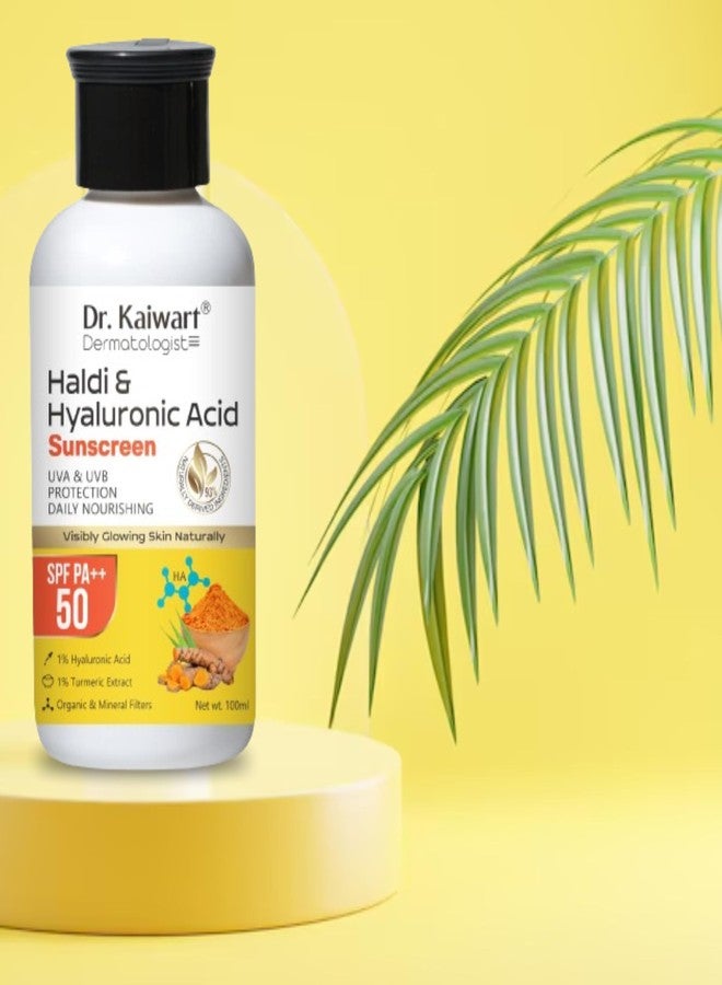 Dr. Kaiwart واقي الشمس دكتور كايوارت بعامل حماية 50 PA++ بالكركم وحمض الهيالورونيك لحماية متقدمة من الشمس وترطيب البشرة (100 مل) - Image 1
